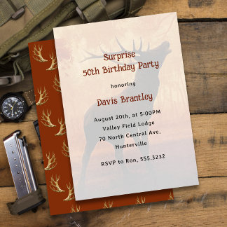 Hunter Antlers Deer Anniversaire Fête Invitation