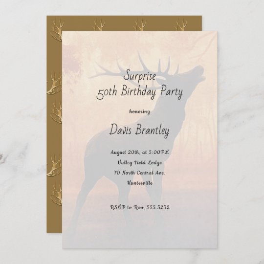 Hunter Antlers Deer Anniversaire Fete Invitation Zazzle Fr