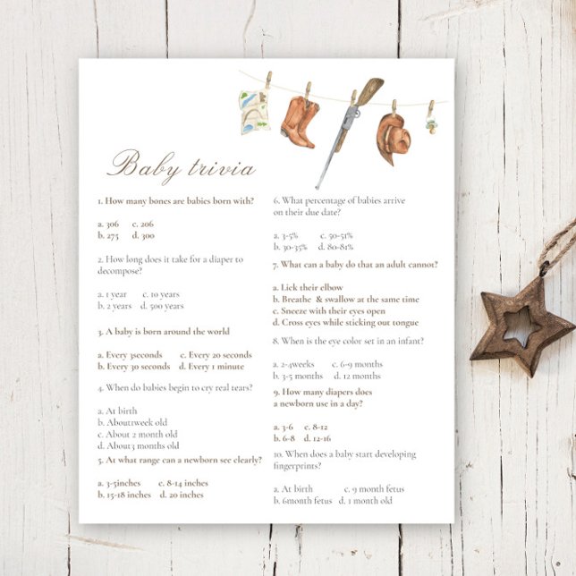 Hunter baby shower - Baby Trivia Game (Créateur téléchargé)