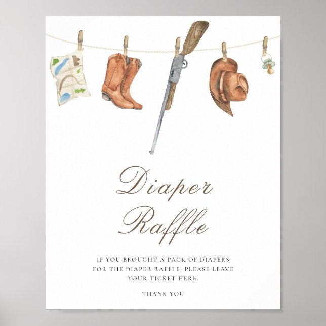 Hunter baby shower - diaper raffle poster (Devant)