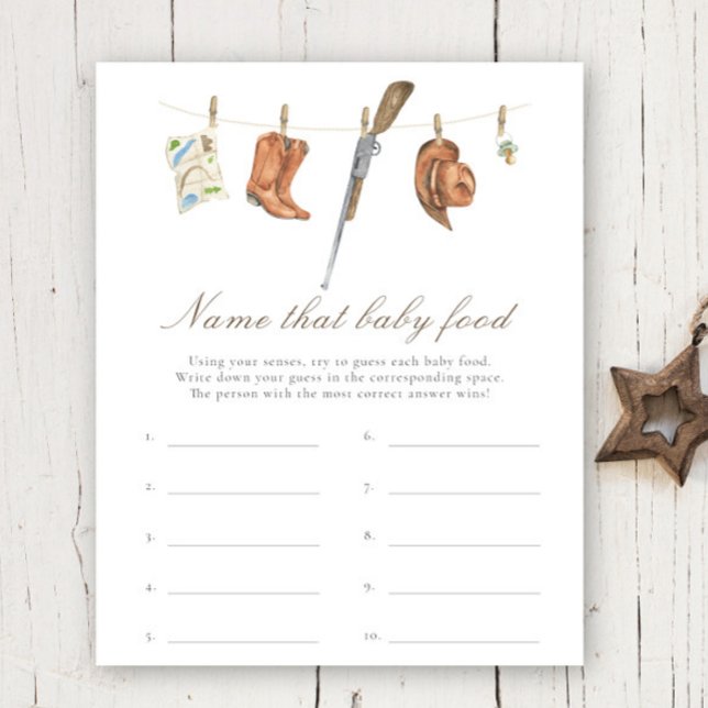 Hunter baby shower - Name that baby food (Créateur téléchargé)