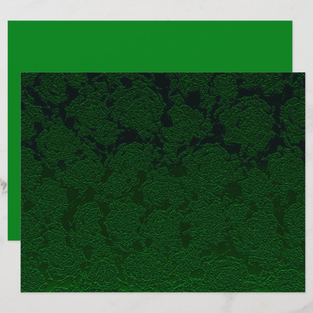 Hunter Green Elegant Succulent Motif Design (Devant / Derrière)