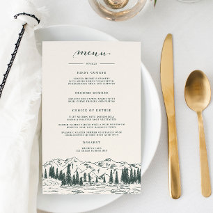 Hunter Green   Menu Mariage Croquis en montagne