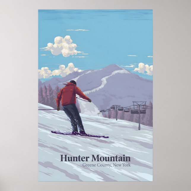 Hunter Mountain Ski Resort Travel Poster (Devant)