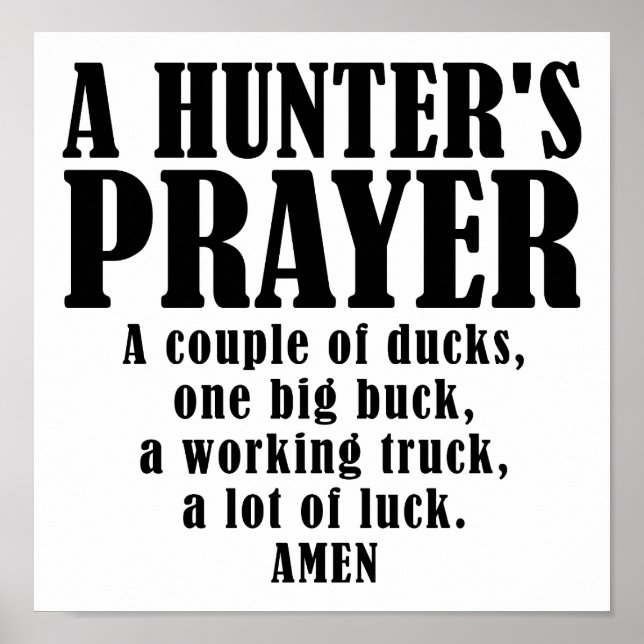 Hunter's Prayer Funny Poster (Devant)