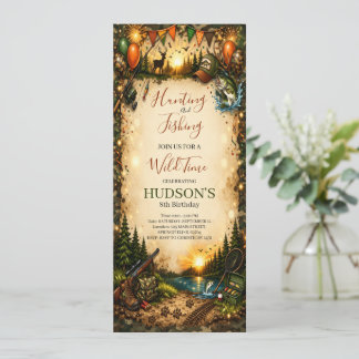 Hunting and Fishing Camo Boy birthday Invitation
