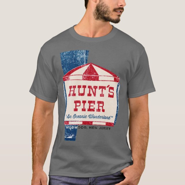 Hunt's Pier T-Shirt - Wildwood, NJ Retro Jersey Sh (Devant)