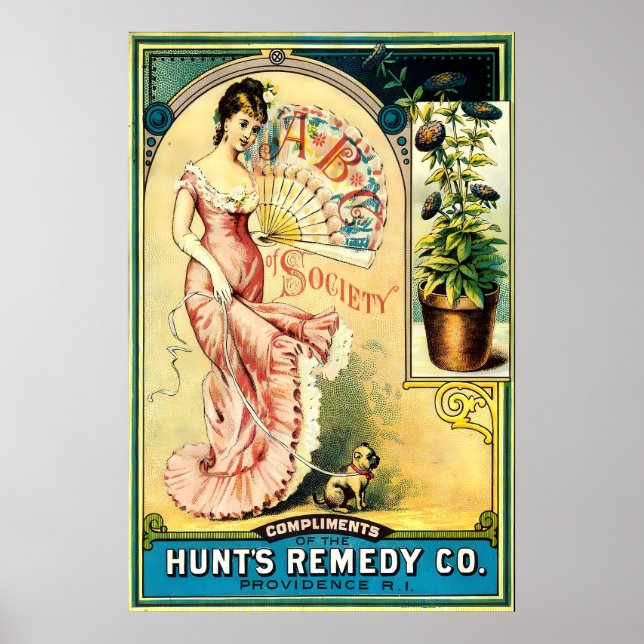 Hunt's Remedy Co. Éphémère AFFICHE IMPRIMÉE A5 A2 (Devant)