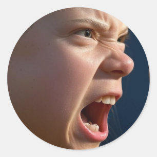 Hurlant Girl gros autocollants ronds