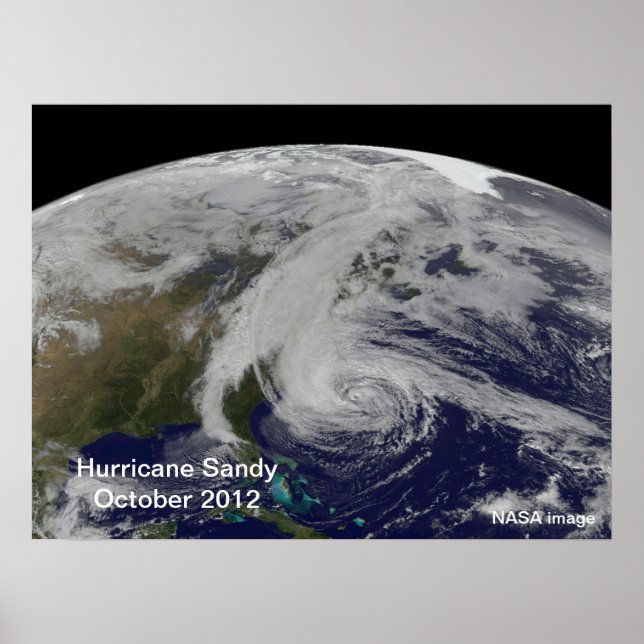 Hurricane Sandy From Space Poster (Devant)