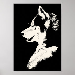 Husky Art Print Sled Dog Art Poster Cadeaux Malamu
