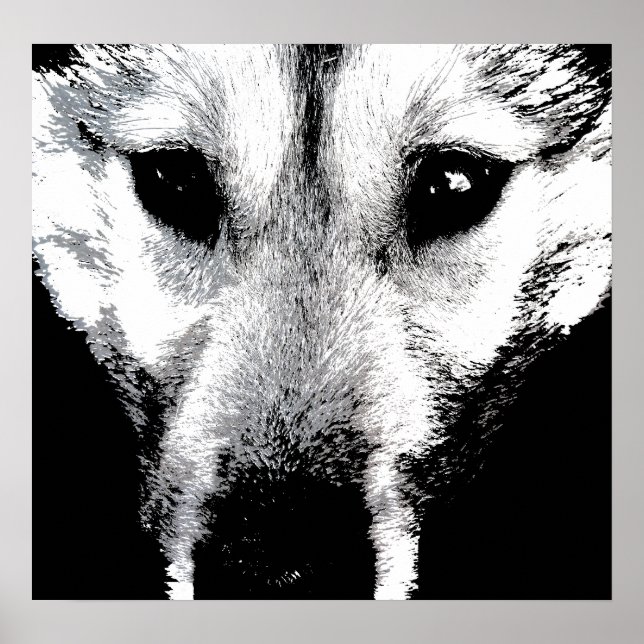 Husky Art Print Sled Dog Art Poster Wolf Pup Cadea (Devant)