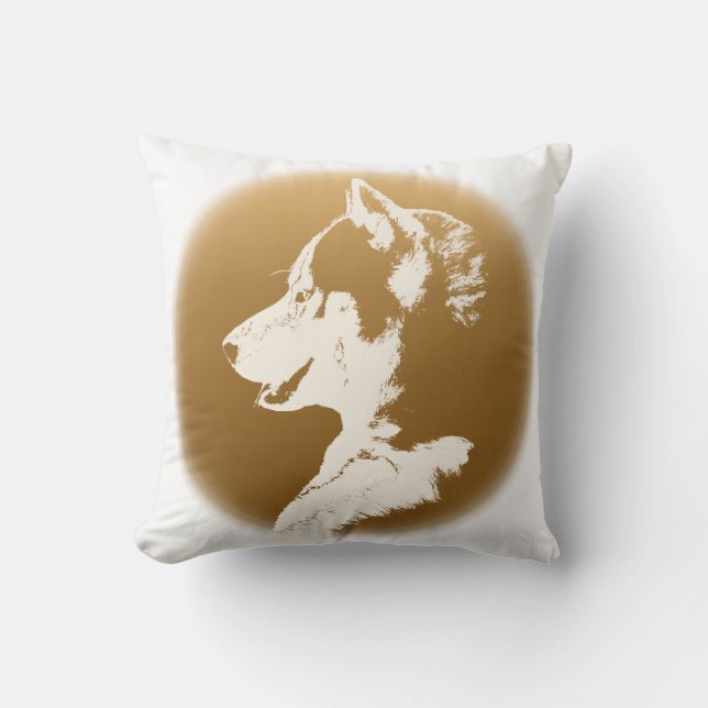 Husky Coussin Siberian Husky Malamute Cadeaux (Recto)