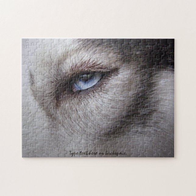Husky Eyes Puzzle Personalized Sled Dog Puzzles (Horizontal)