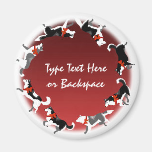 Husky Fridge Magnet Christmas Sled Dog Magnet