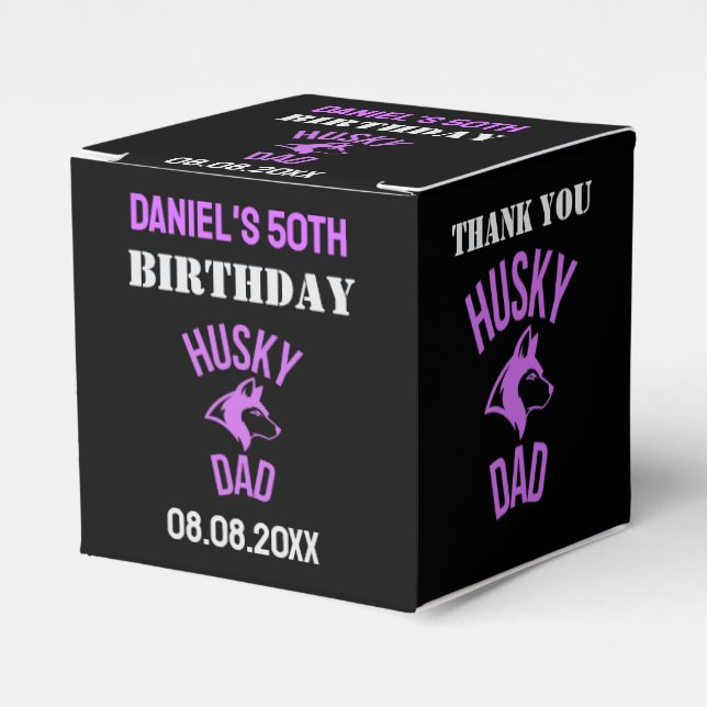 Husky Papa, Chien Papa Ballotins d'anniversaire (Verso)