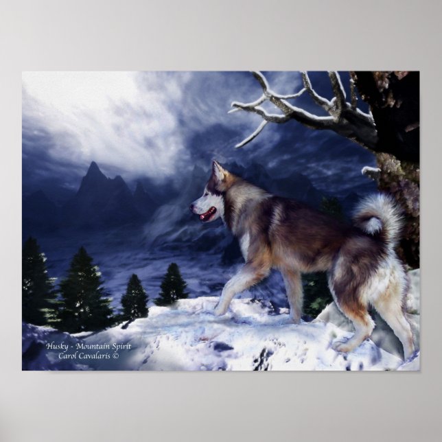 Husky - Poster d'art Mountain Spirit (Devant)