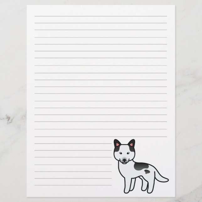 Husky Sibérien de dessin animé pie noir (Devant)