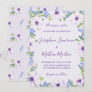 Hyacinthe de l'anémone violet Invitations de maria