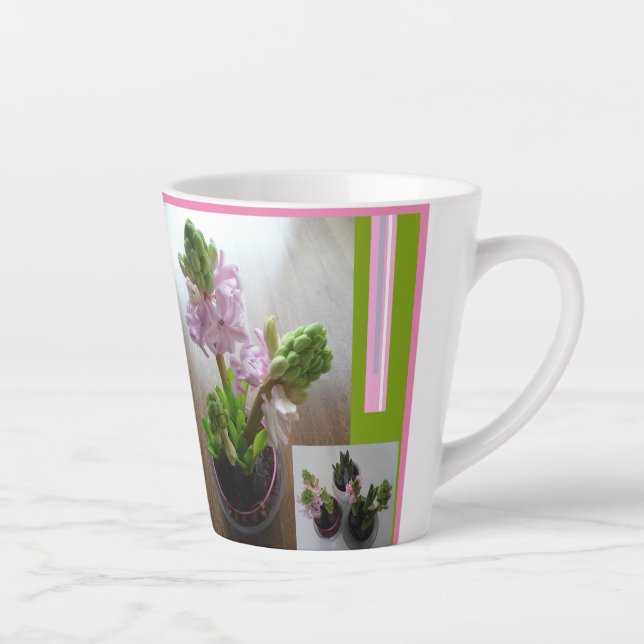 Hyacinthes roses Design Latte Mug (Droite)