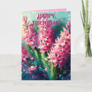 Hyacinthes roses Fleurs florales Salutation d'anni