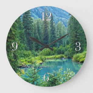 Hyder Alaska Pittoresque Forest & Lake Horloge