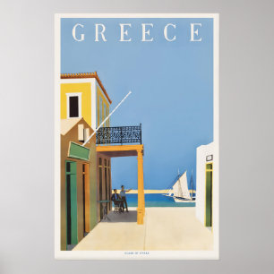 Hydra Grèce Affiche de voyage vintage Méditerranée