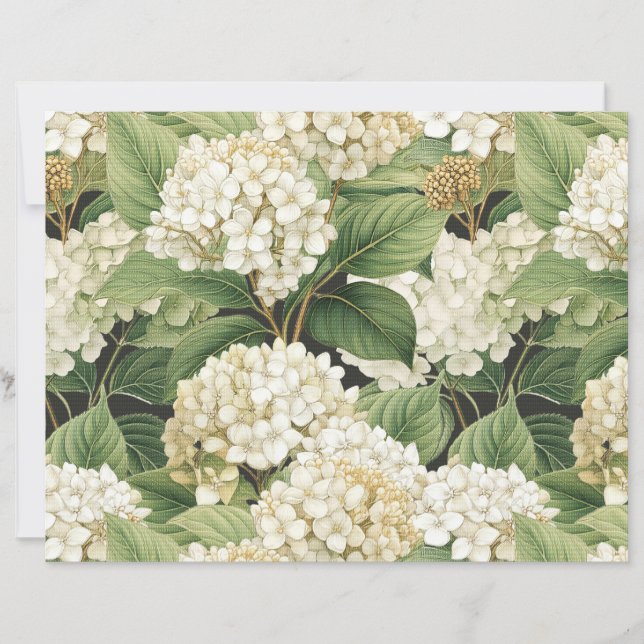 Hydrangea aquarelle floral Boho rétro fleurs (Devant)
