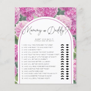 Hydrangea Baby shower Jeux pour maman ou papa
