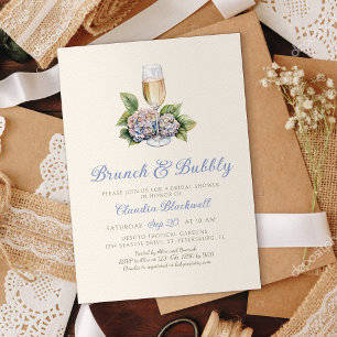 Hydrangea Brunch Bubbly Invitation de la douche nu