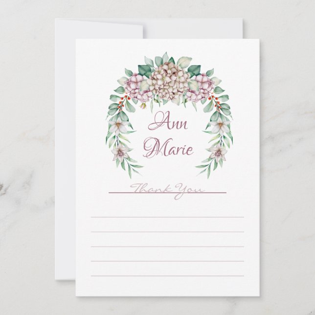 Hydrangea Carte de remerciements (Devant)