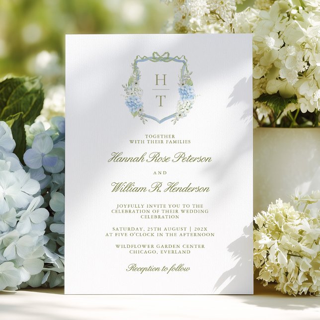 Hydrangea Crest Wedding Invitation (Créateur téléchargé)