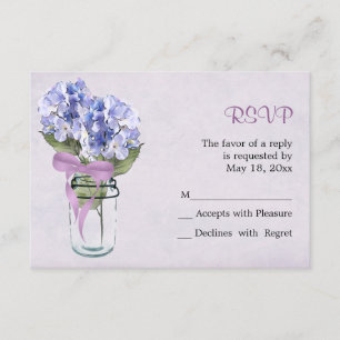 Hydrangea dans un pot Mason - Carte RSVP