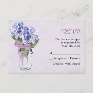 Hydrangea dans un pot Mason - Carte RSVP