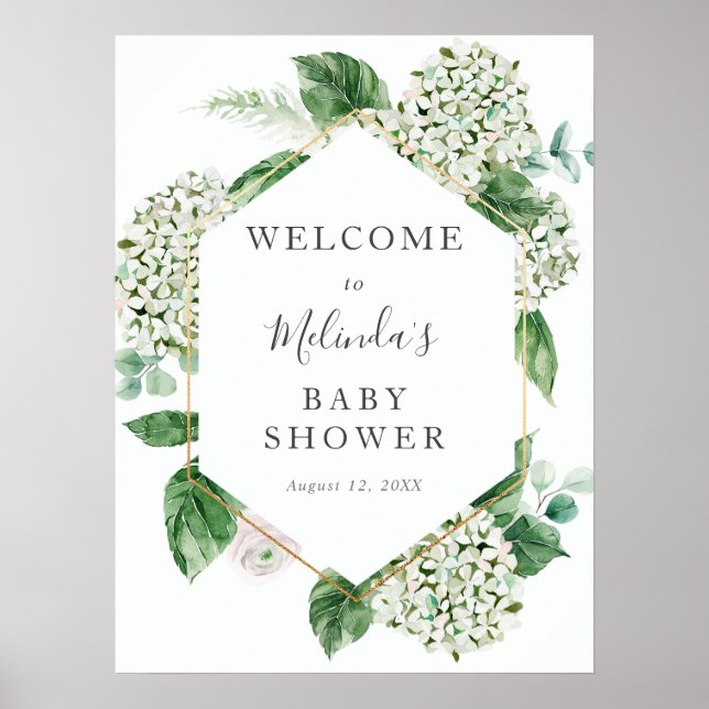 Hydrangea et Baby shower de verdure Affiche de bie (Devant)