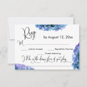 Hydrangea et Calligraphie Demande de chanson RSVP