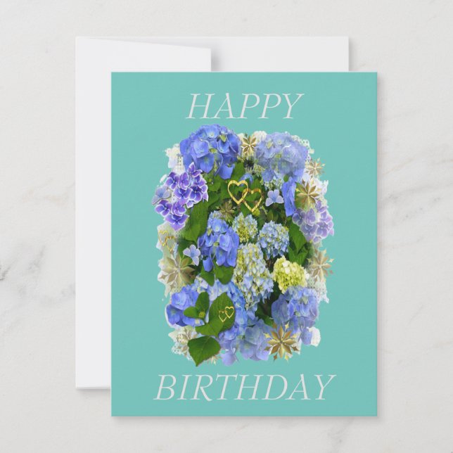 HYDRANGEA FLEURS JOYEUX ANNIVERSAIRE (Devant)