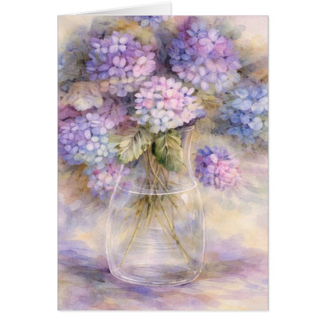 Hydrangea Floral Vase Card | Luxe Botanical (Devant)
