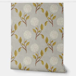 Hydrangea Home Papier peint Vintage moderne - gris
