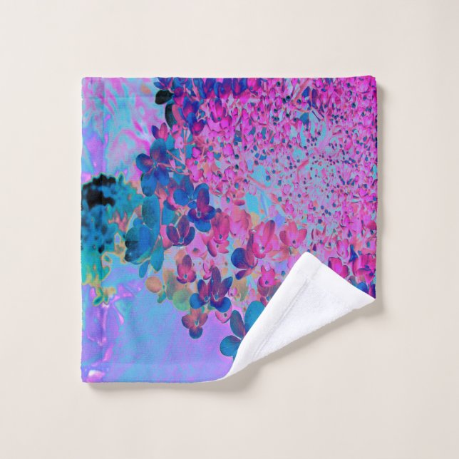 Hydrangea Limelight Élégant Bleu foncé et Magenta (Gant de toilette)