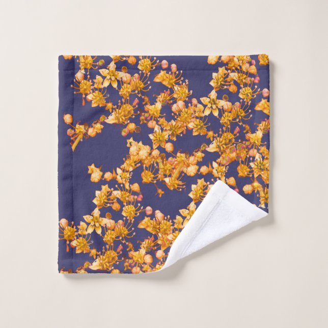 Hydrangea Navy et Orange (Gant de toilette)
