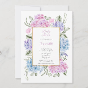 Hydrangeas Baby shower Invitation
