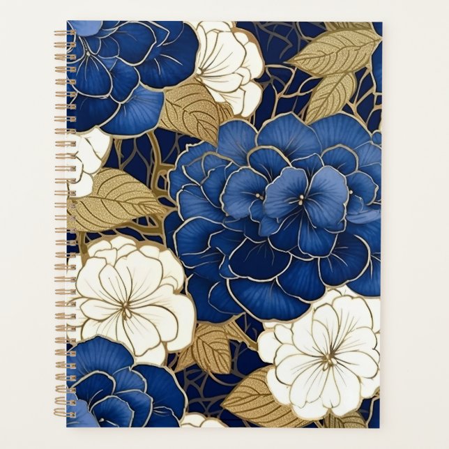 Hydrangeas bleu et blanc Planificateur Chiyogami (Devant)