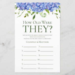 Hydrangeas Bleus Quel âge avaient-ils ? Jeu de dou