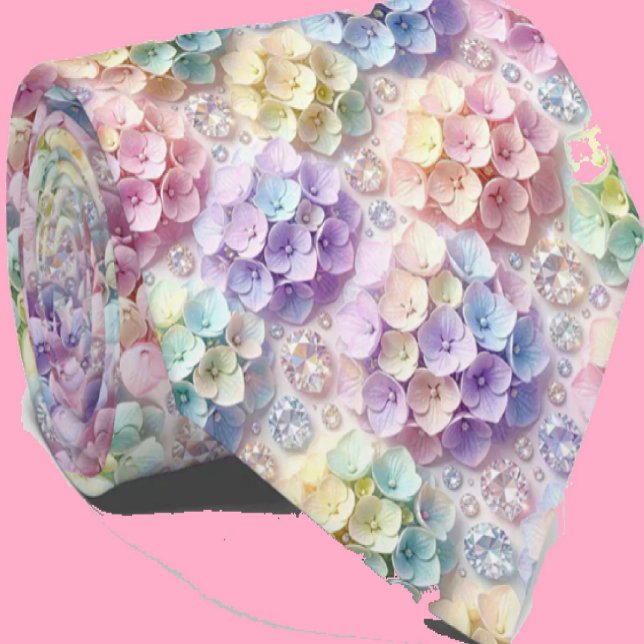 Hydrangeas & Diamonds | Col cravate arc-en-ciel pa (Créateur téléchargé)