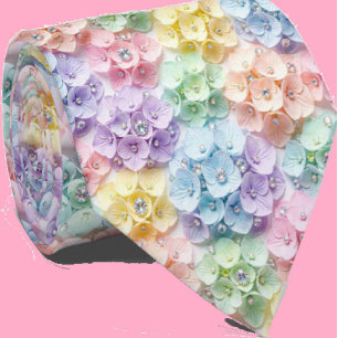 Hydrangeas & Diamonds Col cravate arc-en-ciel pa