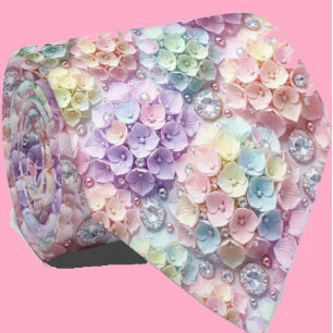 Hydrangeas & Diamonds Col cravate arc-en-ciel pa