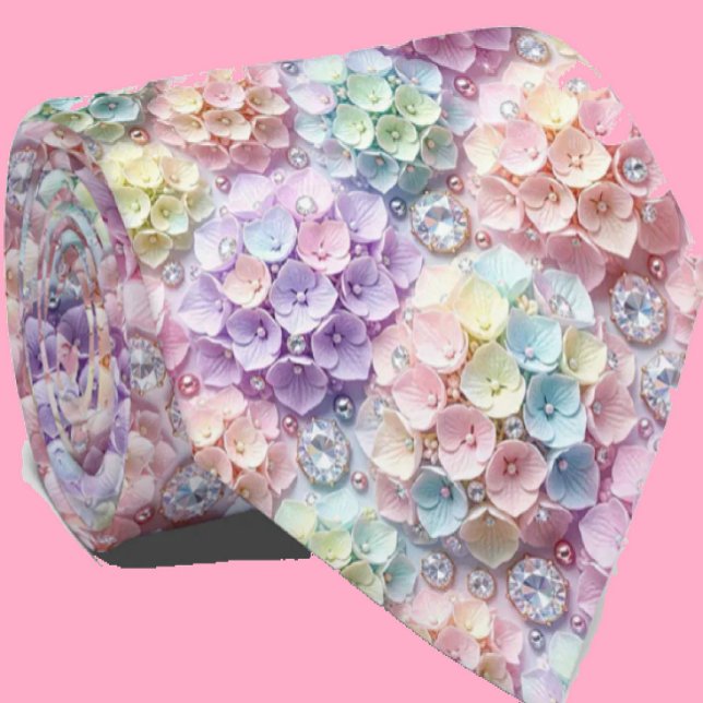 Hydrangeas & Diamonds | Col cravate arc-en-ciel pa (Créateur téléchargé)