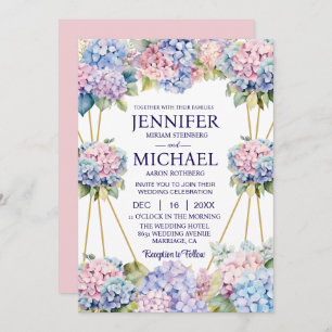 Hydrangeas Fleurs de Printemps Invitations de mari