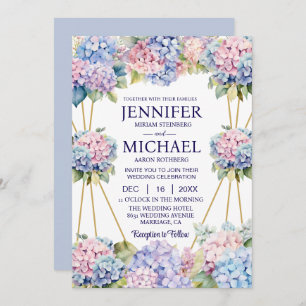 Hydrangeas Fleurs de Printemps Invitations de mari